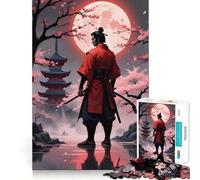 Puzzle Samurai sotto la luna di sangue da 1000 pezzi per adolescenti Rafforza la memoria, calma e rilassa Bordo di qualità Regalo perfetto (38x52cm)