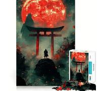 Puzzle Samurai sotto la luna di sangue da 1000 pezzi per adolescenti, stimola la memoria, facile da realizzare, per il tempo libero, con taglio preciso, decorazione da parete (38x26cm)
