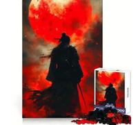 Puzzle Samurai sotto la luna di sangue da 1000 pezzi per adulti e ragazzi ideale per stimolare la memoria favorire la calma e favorire la fuga dalla realtà con taglio liscio e un regalo speciale