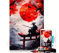 Puzzle Samurai sotto la luna di sangue da 1000 pezzi per adulti, gioco di puzzle, giocattolo per la casa, divertimento, taglio fine, regalo di Babbo Natale (38x52cm)