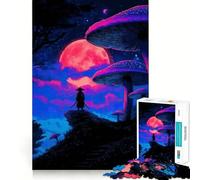Puzzle "Samurai sotto la luna rosa" da 1000 pezzi per adolescenti, gioco per allenare la mente, momento di relax, arte da assemblare, regalo stagionale (50x75cm)