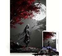 Puzzle "Samurai sotto l'albero illuminato dalla luna" per ragazzi, 1000 pezzi, gioco intelligente, svago delicato, taglio preciso, lista dei desideri di Babbo Natale (38x52cm)