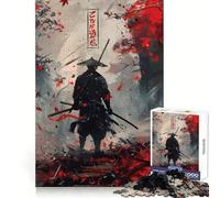 Puzzle Samurai tra foglie rosse per ragazzi, 1000 pezzi, gioco intelligente antistress, bordi affilati, regalo di compleanno (50x75cm)