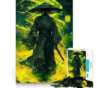 Puzzle "Samurai tra le fiamme verdi" per adulti, 1000 pezzi, gioco di abilità mentale, hobby tranquillo, design, assemblaggio, regalo per le vacanze (50x75cm)