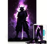 Puzzle "Samurai tra le fiamme viola" per ragazzi, 1000 pezzi, stimola la memoria, allevia la tensione, con bordi precisi, opera d'arte (38x52cm)