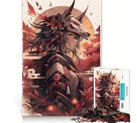 Puzzle Samurai vecchio stile per adulti, 1000 pezzi, rafforza la memoria, il legame familiare, bordi netti, regalo di compleanno (38x26cm)