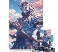 Puzzle Samurai Zebra Sakura da 1000 pezzi per adulti, stimolante per la mente, antistress, con bordi precisi, decorazione da parete (38x26cm)