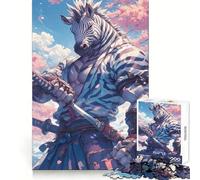 Puzzle Samurai Zebra Sakura da 1000 pezzi per adulti, stimolante per la mente, antistress, con bordi precisi, decorazione da parete (38x26cm)