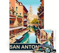 Puzzle San Antonio da 1000 pezzi per adolescenti,ideale per allenare la concentrazione,alleviare lo stress e divertirsi Dimensioni compatte Regalo perfetto (38x26cm)