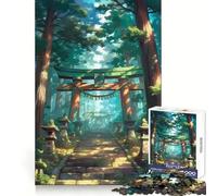 Puzzle "Santuario e Sentiero nella Foresta" per ragazzi, 1000 pezzi, gioco di logica, divertimento al chiuso, bordi precisi, pezzo da collezione 38x52cm