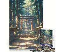 Puzzle "Santuario nella foresta illuminata dal sole" da 1000 pezzi per adolescenti gioco che stimola la logica e favorisce il gioco rilassante con bordi di alta qualità e grafica da collezione 38x26cm