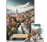 Puzzle Sarajevo da 1000 pezzi per adulti e ragazzi, difficile da completare ma divertente e umoristico gioco educativo per compleanni 50x75cm
