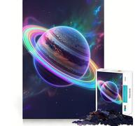Puzzle Saturno dai colori dell'arcobaleno, 1000 pezzi, per ragazzi, gioco di logica, divertente, con bordi lisci, regalo elegante (38x26cm)