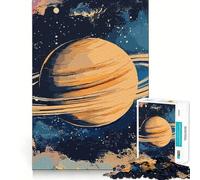 Puzzle Saturno nello spazio da 1000 pezzi per ragazzi, gioco stimolante per la mente, hobby tranquillo, taglio preciso, regalo stagionale (38x26cm)