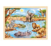 goki 57347 - Inlay Puzzle African Savannah - 96 Robust Wooden Pieces - Colourful