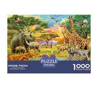 Puzzle Savanna Con 1000 Pezzi Per Adulti,African Grassland Animals Gioco Diabilità Impossibile Gioco Intellettivo Familiare Arredamento Domestico 38x26cm/1000pcs