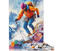 Puzzle "Scalatore sulla cima della montagna", sfida difficile, 100% in cartone riciclato, per bambini dai 12 anni in su, regali di Halloween, 1000 pezzi (75x50 cm)
