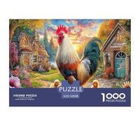 Puzzle Scena Contadina Gallo 1000 Pezzi - gallo e pulcini per adulti, idea regalo, decorazione parete, 70x50cm