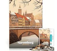 Puzzle "Scena invernale di Norimberga" per ragazzi, 1000 pezzi, gioco di logica stimolante, silenzioso, con bordi netti, elegante regalo (38x26cm)