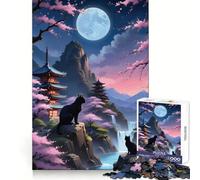 Puzzle "Scena Serena con Gatti" dal Giappone per adulti,1000 pezzi,per sviluppare la destrezza mentale,un'attività ricreativa leggera,con incastri perfetti e un regalo delizioso (50x75cm)