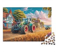 Puzzle Scena Trattore Rurale 1000 pezzi Carta riciclabile Paesaggio agricolo Puzzle per anziani Gioco educativo Antistress Aiuto contro demenza senile Regalo 52x38cm