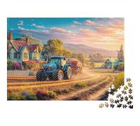 Puzzle Scena Trattore Rurale 1000 pezzi Materiale riciclabile Paesaggio agricolo Puzzle per bambini +6 anni Gioco educativo stimolante Giocattolo genitori-figli 38x26cm