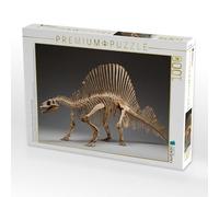 Puzzle, scheletro di dinosauro di Spinosauro con mandibola lunga e vela | Il telo posteriore a ventaglio e la bocca a forma di coccodrillo rendono il puzzle... · 1000 pezzi · Dimensioni da posato 64