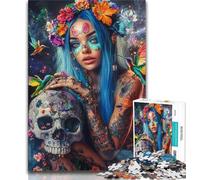 Puzzle scheletro e ragazza per adolescenti da 1000 pezzi, per gioco educativo, giocattolo, decorazione unica per la casa e regali 50x75cm