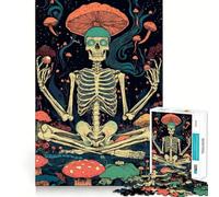 Puzzle "Scheletro nella foresta di funghi" da 1000 pezzi per ragazzi, ideale per migliorare la memoria, per un relax divertente e ottenere un'opera d'arte di grande effetto 38x52cm