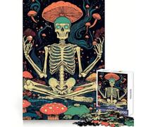 Puzzle "Scheletro nella foresta di funghi" per ragazzi, 1000 pezzi, gioco di logica e antistress, taglio preciso, regalo di Babbo Natale 38x26cm