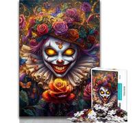 Puzzle scheletro pagliaccio 1000 pezzi per adolescenti, regalo antistress, sfida difficile, migliora l'amore tra coppie, 38x26cm