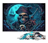 Puzzle scheletro pirata 1000 pezzi per adulti, puzzle per adulti, sfida mentale, regalo, attività educativa per adolescenti, 26X38CM/10,23x14,96 pollici