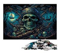 Puzzle scheletro pirata da 1000 pezzi per adulti, puzzle impegnativi, rompicapo fai da te per adolescenti, 26X38CM/10,23x14,96 pollici.