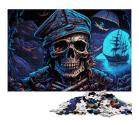 Puzzle scheletro pirata da 1000 pezzi per adulti, rompicapo impegnativo, gioco per adulti, attività interattiva per famiglie, 50x75CM/19,68x29,52 pollici