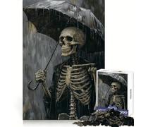 Puzzle "Scheletro sotto la pioggia" da 1000 pezzi per adolescenti, ideale per rievocare ricordi, migliorare la memoria, rilassare la mente e creare un'opera d'arte nitida 38x26cm