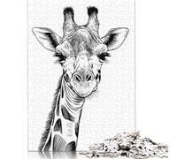 Puzzle "Schizzo di una giraffa", sfida difficile, 100% in cartone riciclato, per bambini dai 12 anni in su, regali di Halloween, 1000 pezzi (75x50 cm)