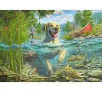 Schmidt Spiele 58557 Mark Frederickson, Dog Love, Pesce Labrador Giallo a Caccia, Puzzle da 1000 Pezzi, Multicolore
