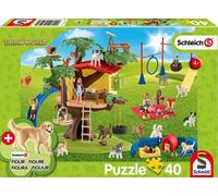 Puzzle SCHMIDT SCHLEICH cagnolini felici, 40 pezzi + figurina