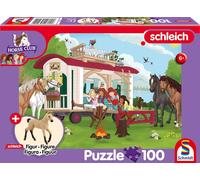 Puzzle SCHMIDT Schleich falò presso la caravan 100 pezzi + figurina