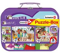 Puzzle SCHMIDT Schleich Horse Club 4in1 in valigetta di latta
