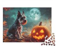 Puzzle Schnauzer Composto Da 1000 Pezzi Per Adulti Jack - O'- Lantern Gioco Diabilità Impossibile Puzzle Arte Gioco Intellettivo Familiare Regalo Per Amore E Amico 1000pcs (75x50cm)