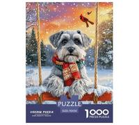 Puzzle Schnauzer Con 1000 Pezzi, Puzzle Winter Snowscape Adulti, Gioco Diabilità Impossibile Puzzle Pittura Gioco Intellettivo Familiare Regalo Per Amore E Amico 70x50cm/1000pcs
