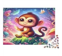 Puzzle Scimmia Fiaba 1000 Pezzi Carta Riciclata per Adulti Gioco Stimolante Difficile Esercita le Abilità Manuali Regalo Divertente 70x50cm/1000pcs