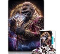 Puzzle scimpanzé da 1000 pezzi per adolescenti, difficile da completare ma divertente e umoristico, regalo di compleanno, regali, decorazione murale 38x26cm