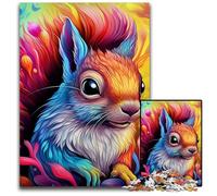 Puzzle scoiattolo colorato da 1000 pezzi, puzzle impegnativo, gioco interattivo per famiglie, sfida mentale, giocattolo educativo 26X38CM/10,23x14,96 pollici