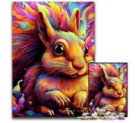 Puzzle scoiattolo colorato da 1000 pezzi, puzzle impossibile per adulti, ideale per adolescenti e collezionisti, regalo da viaggio, attività per famiglie, 26X38CM/10,23x14,96 pollici.
