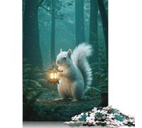 Puzzle Scoiattolo con Lanterna nella Foresta per Adulti 1000 Pezzi Puzzle di Carta Regali di Compleanno Puzzle, Giochi per la Famiglia Insieme 38x26cm/1000 pezzi