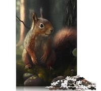 Puzzle "Scoiattolo nella foresta" in cartone riciclato al 100%, per bambini e bambine, regalo di Natale, 1000 pezzi (26x38 cm)