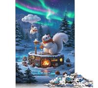 Puzzle scoiattolo Premium 100% carta riciclata, puzzle rettangolare per bambini o bambine, regali di Natale 1000 pezzi (38x26 cm)