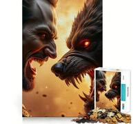Puzzle "Scontro tra Vampiri e Lupi Mannari" per adulti,1000 pezzi,gioco di memoria,montaggio sicuro e stabile,gioco significativo per costruire connessioni (38x26cm)